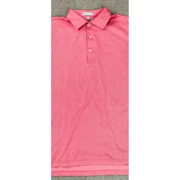 Peter‎ Millar Vintage Men's Button Up Short Sleeve Golf Polo Shirt Size L - Picture 4 of 12